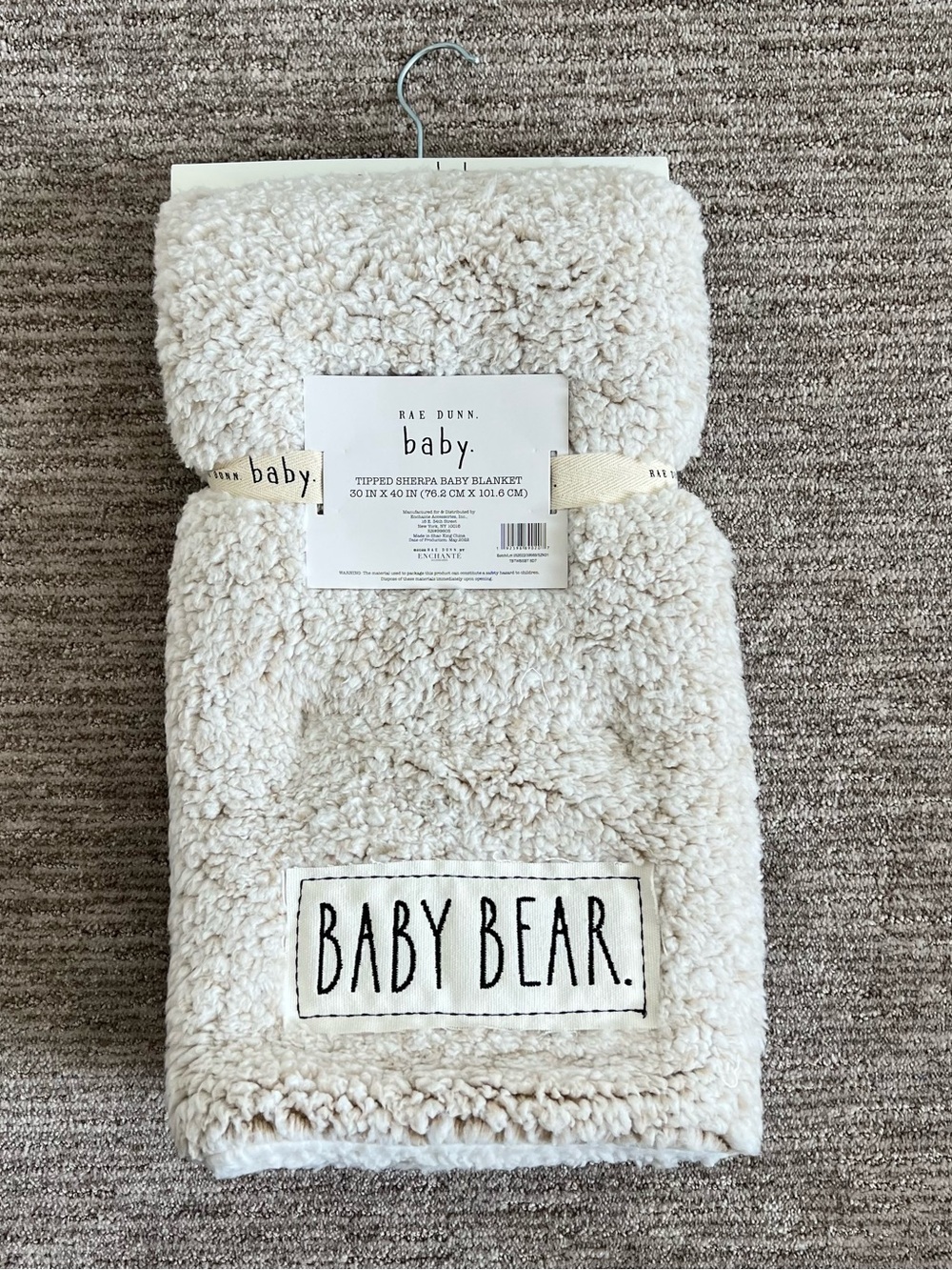 NWT Rae Dunn ‘Baby Bear’ Sherpa Baby Blanket